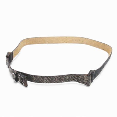 CIVIDINI Black Leather Python Pattern Narrow Belt… - image 2