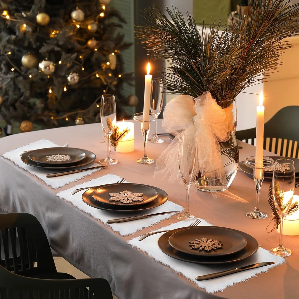 6 Pcs Faux Fur Placemats 18 x 12 Inches Fluffy Table Place Mats Small Fuzzy R... - Image 3 of 4