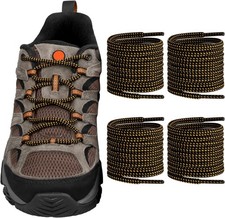 Endoto 2 Pairs Shoelaces for Merrell 48Inch, Black yellowcombo