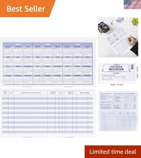 20 Pack Checkbook Registers - Compact Financial Tracking for Homes & Businesses
