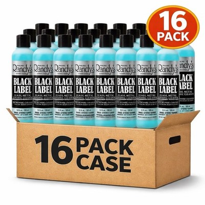 Randy s Black Label Glass Cleaner   16 × 12oz Bottles for Ceramic, Glass & Metal