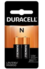 2 x N Duracell 1.5V Alkaline Batteries LR1, E90, MN9100