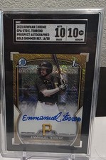 2023 Bowman Chrome Enmanuel Terrero Gold Shimmer Pirates Auto /50 SGC 10
