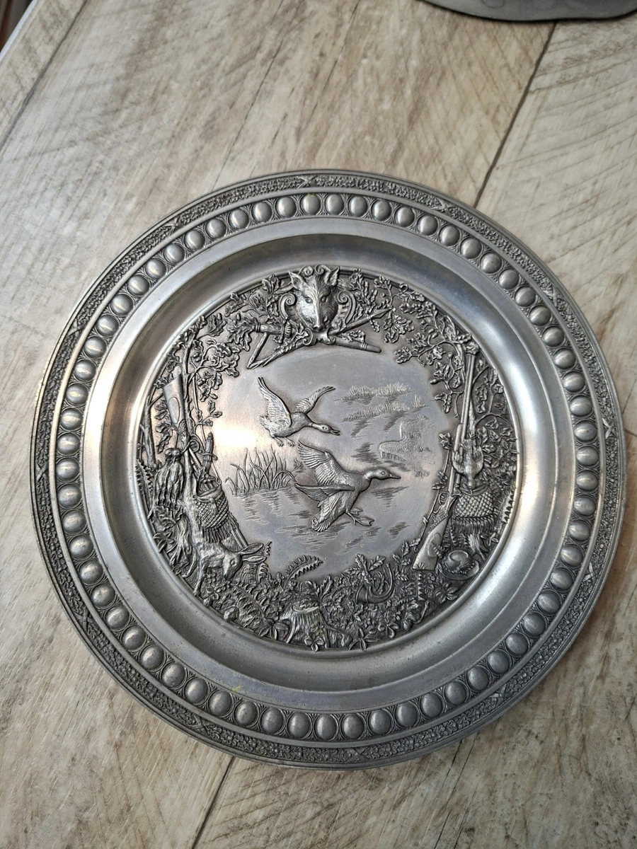 WMF Zinn Teller Vintage Zinnteller Shooting Ducks Motive