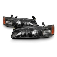 For Toyota Camry 97-99 Headlights Wcorner Lights Black Chrome Housing Cle