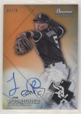 2021 Bowman Sterling Prospect Orange Refractor 7/75 Jose Rodriguez Auto uk2