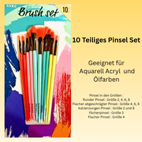 Pinsel FüR Acrylfarben-ÖLfarben- Aquarellfarben 10Tlg. Malpinsel Pinselset Malen