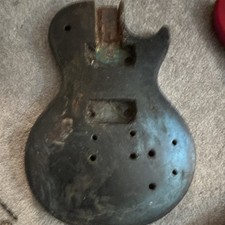 Black Electric Guitar Body Wood for Project, Parts, Replacement, DIY