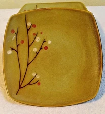 Set of 7 Sango 4764 BLOSSOM BROWN 8×8 Dinner and salad plates Beautiful