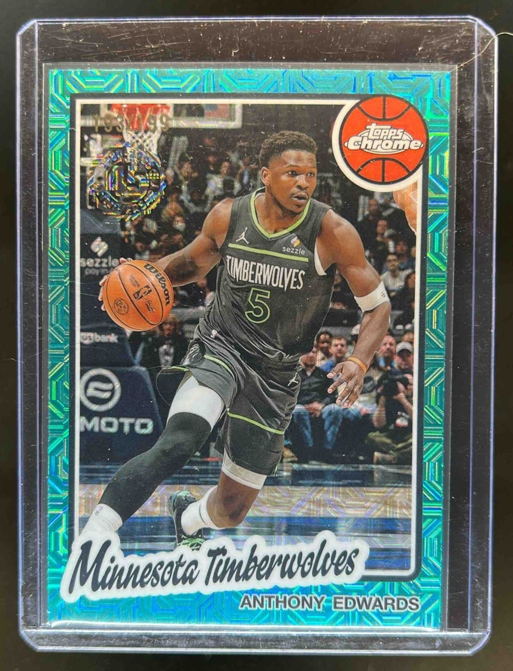 2025-26 Topps Anthony Edwards 1980-81 Chrome Aqua Mojo Refractor #193/199