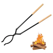 Heavy Duty Firewood Tongs – 42" Large Fireplace Tongs Log Grabber with Scisso...