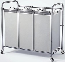 ROMOON Laundry Sorter Hamper 3 Section, Divided Laundry Basket Organizer with...