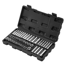 46-Piece 1/4 Drive Socket Set, SAE & Metric S...