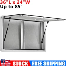 36"L x 24"W Concession Stand Serving Window with Awning Door & Sliding Windows