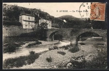 CPA Aveze, Le Vieux Pont 1929 