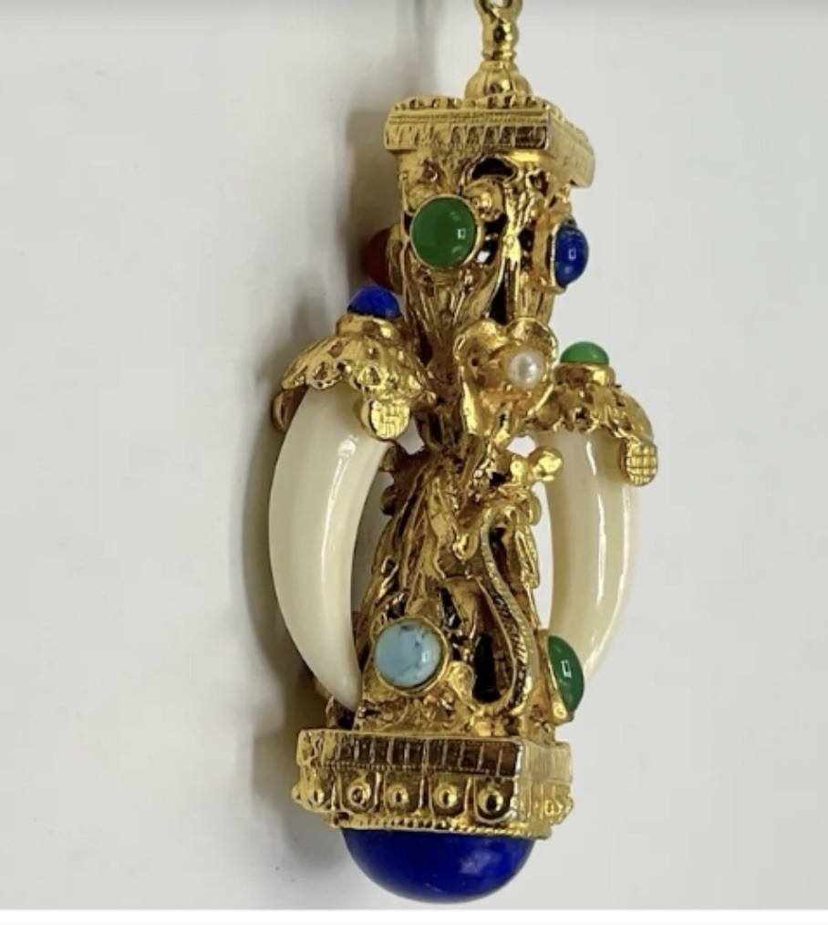 Vtg Kenneth Jay Lane Etruscan Revival Tusk & Drag… - image 4