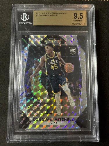 2017-18 Panini Prizm DONOVAN MITCHELL #5 Mosaic Prizm Rookie BGS 9.5 GEM MINT