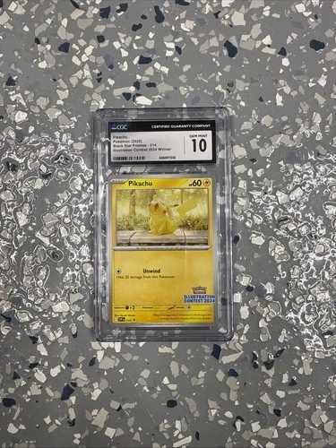 Pokémon Pikachu Promo 214 CGC 10 GEM MINT Illustration Contest 2024 Winner