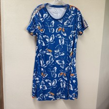 Adidas x Farm Rio Womens Blue Butterfly Print Mini Athletic Dress Size XL