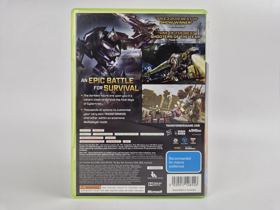 **EXTREMELY RARE** Transformers: Fall of Cybertron XBOX 360 PAL  - Image 2 of 4