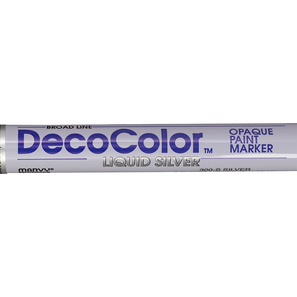 12 Pc Silver Decocolor Broad Line Paint Draw Marker Pens Glossy Oil Based Opaque