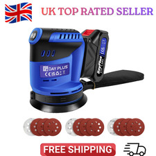21V Cordless Orbital Sander 3 Speed 5" w/ 1.5Ah Battery & Charger Wood Metal !!