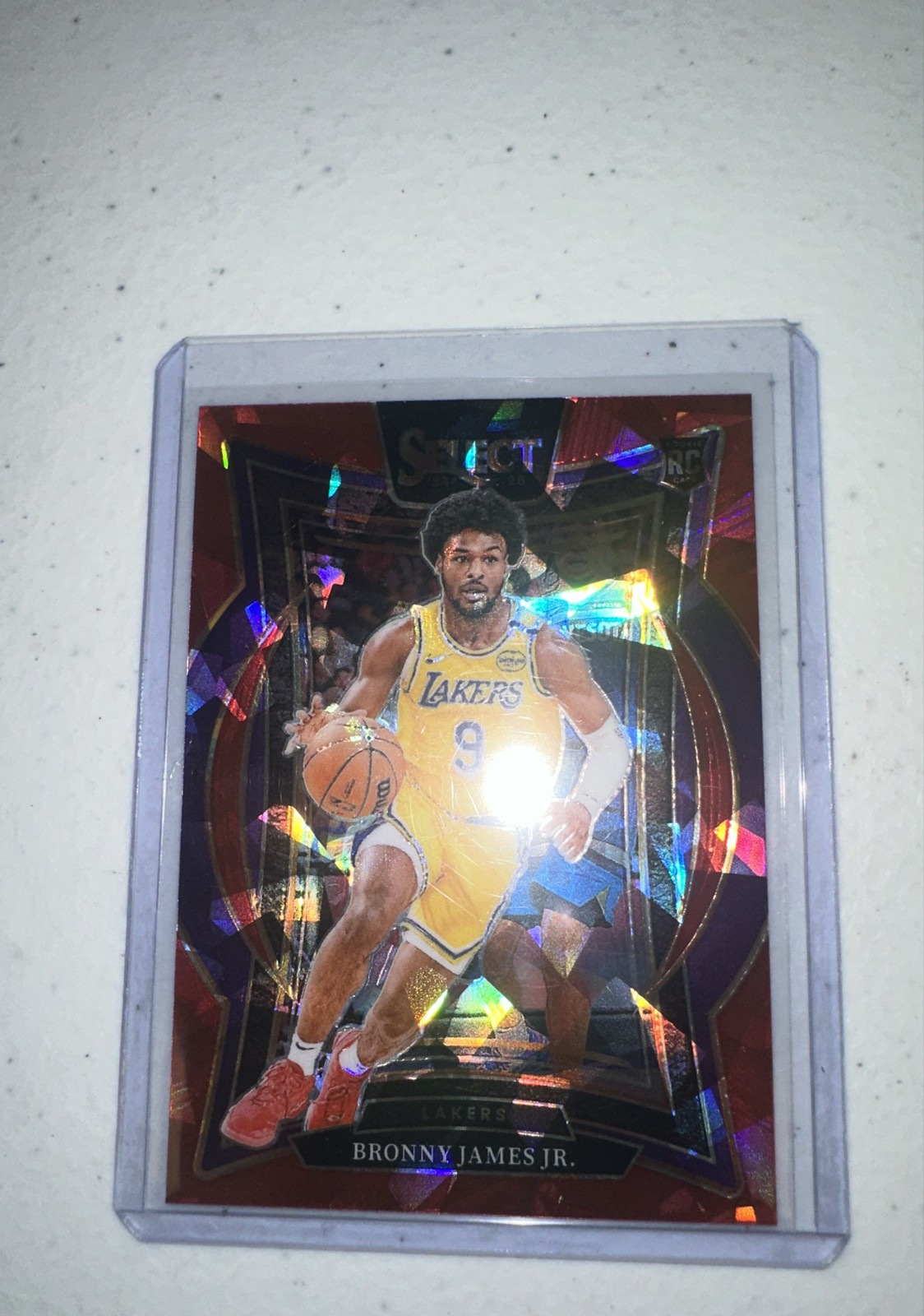 2024-25 Panini Select - Concourse Bronny James #90 Red Cracked Ice Prizm (RC)