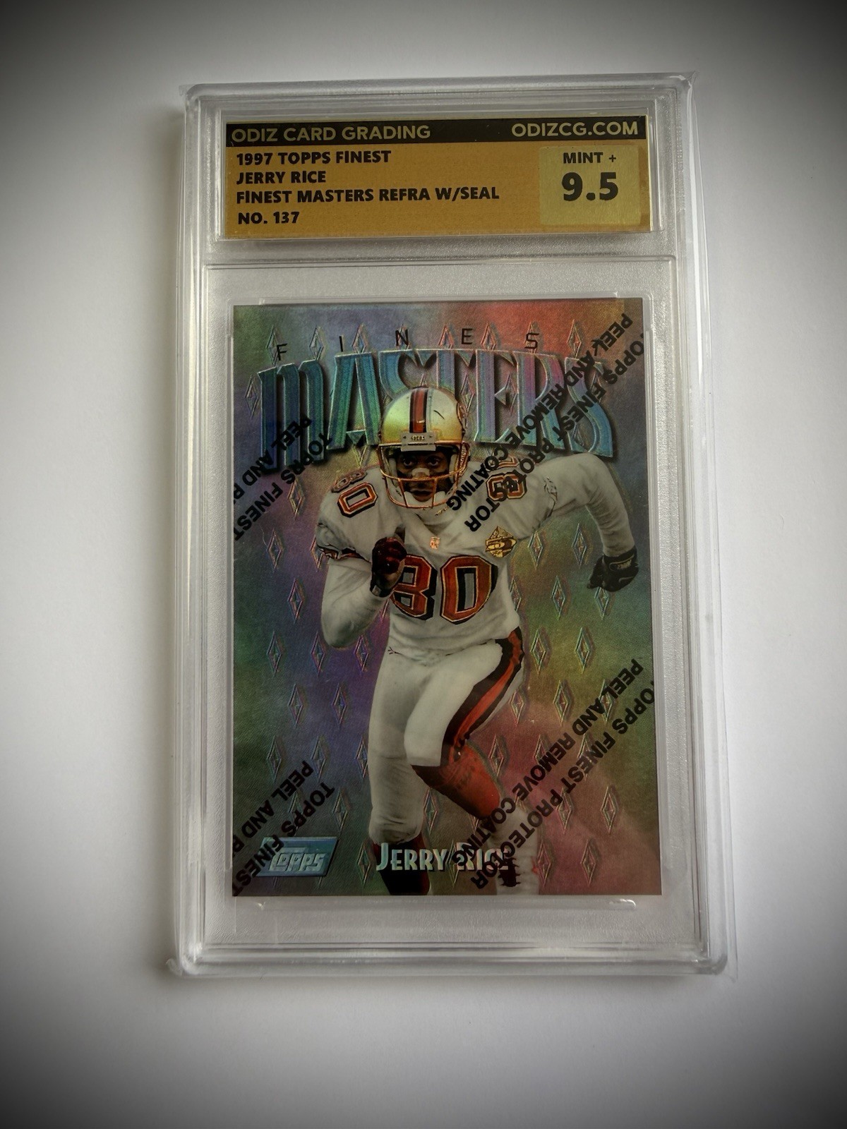Jerry Rice 1997 Topps Finest Silver REFRACTOR Card#137 WR GOAT HOF ODIZ 9.5