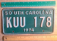 License Plate, South Carolina, 1974, Passenger, KUU 178