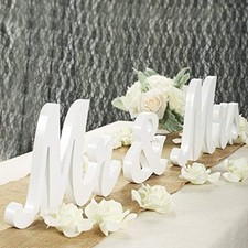 Mr & Mrs Wooden Letter Sign DIY Freestanding Top Table Centerpiece Wedding Décor