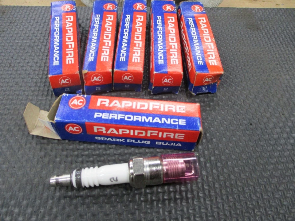 (6) NOS AC Delco #2 Rapid Fire Spark Plugs Foto 2 de 4