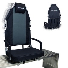 Padded Bleacher Seat Reclining Stadium Chair Full Back Support Foldable OG Black