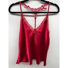 AvidLove Red Satin Lace Cami Large Lingerie Coquette Valentine's Day Festival