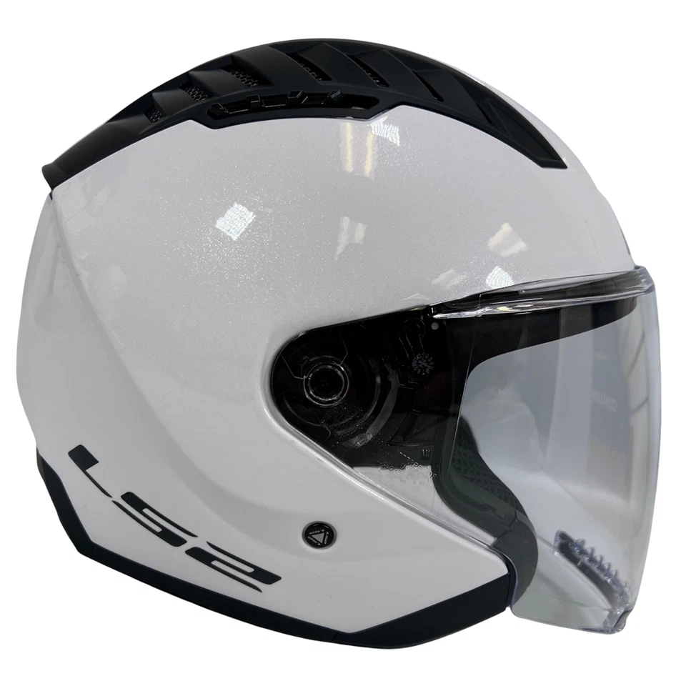 LS2 Adult Copter Open Face Motorcycle Helmet Glossy White Size S - Image 3 of 4