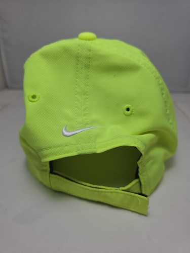 Gorra ajustable Nike Dri FIT Chartreuse talla única poliéster Swoosh logotipo alta visibilidad - Imagen 3 de 5