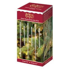 Old World Christmas - Clear Glass Icicles Set Of 24 - 34046