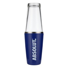 Absolut Vodka Shaker Edelstahl Boston Shaker Edelstahl Barzubeh&ouml;r blau 2teilig