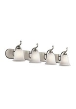 Kichler Winslow 4-Light Vanity Light Brushed Nickel 30" with Seeded Glass Shades