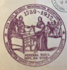 1932 Washington Bicentennial NY Cover 2- 1/2 cent and 1- 2 cent stamps — photo 2