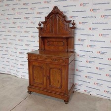 Credenza Antica Umbertina con Piattaia Noce e Radica Fine 800 Italia Originale