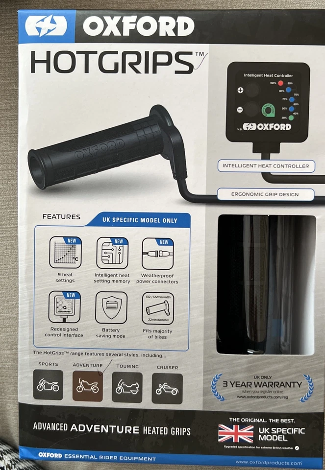 OXFORD Hot Grips Advanced ADVENTURE -Heated Grips - 9 Heat Settings -UK Specific - Image 2 of 3