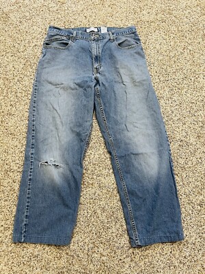 Levi’s Silver Tab Baggy Wide Leg Jeans Mens Size 36x34 Distressed | eBay
