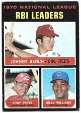 1971 Topps #64 1970 National League RBI Leaders Johnny Bench Perez Williams HOF*