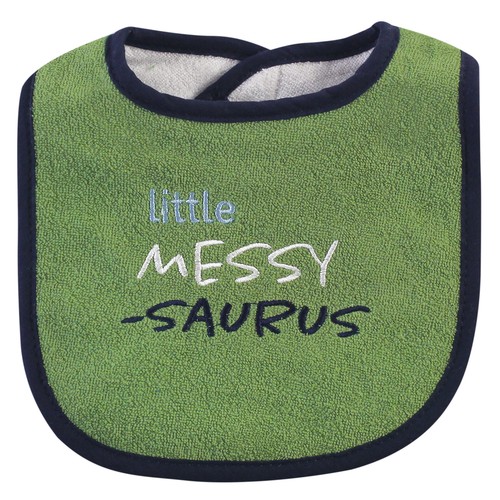 Hudson Baby Cotton Terry Bib and Burp Cloth Set 5pk, Messysaurus, One Size - Bild 4 von 6