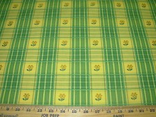 10 YDS P KAUFMANN PLAID FLOWERS EMBROIDERED COTTON UPHOLSTERY FABRIC FOR LESS