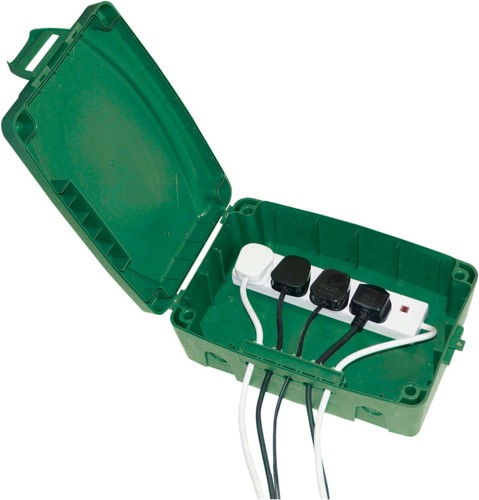 Green outdoor weatherproof mains lead drybox (no leads included)christmas lights - Picture 2 of 5