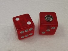 NEW LARGE SIZE 19MM RED/CLEAR Dice Valve Caps Old School BMX SCHRADER VALVE