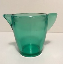 AKRO AGATE VINTAGE CHILDREN'S TEAPOT OR CREAMER, TRANSPARENT GREEN