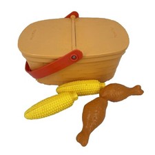 1988 Fisher Price Fun With Food Pack A Picnic Basket 2109 Drumsticks Corn Cob