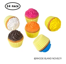 Rhode Island Novelty Scented Cupcake Erasers Toy (24 Piece) 1-Pack